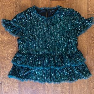 Size Small Green Sequin Endless Rose Top